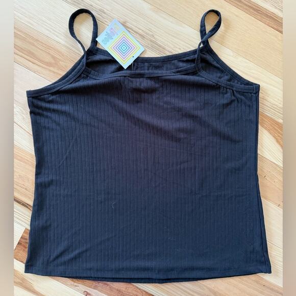 Lularoe Women’s Sz Large Black Ribbed Cami Tank Top New NWT - Picture 3 of 3
